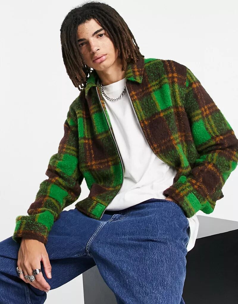 

Зеленая куртка Харрингтон оверсайз ASOS