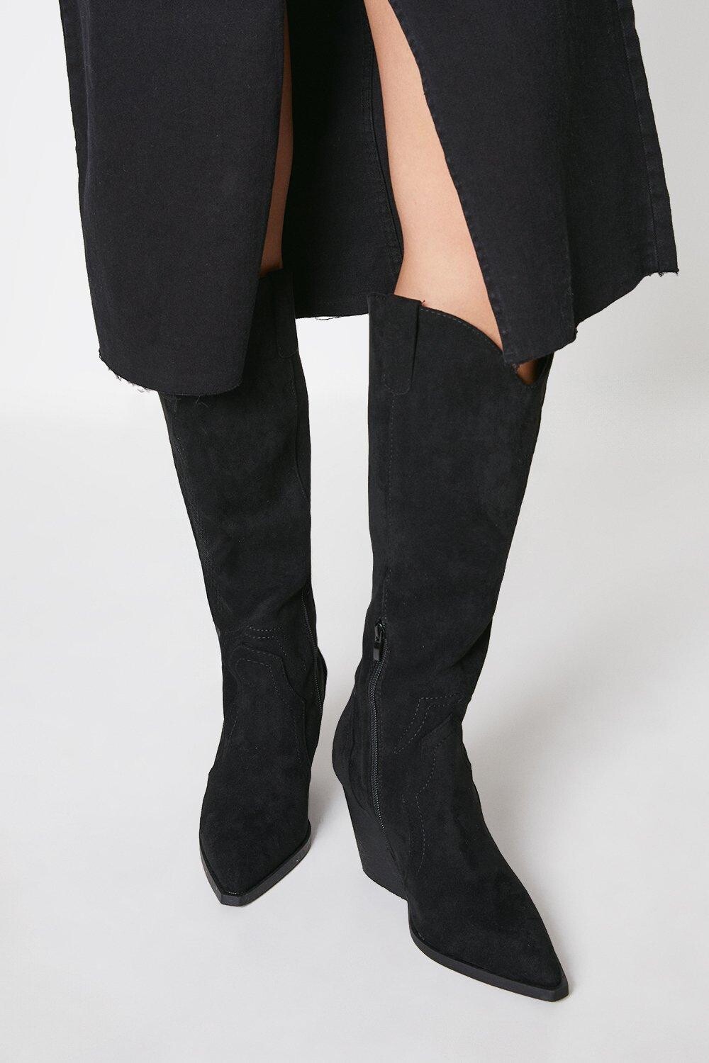

Высокие сапоги в стиле вестерн Kordelia Dorothy Perkins, черный