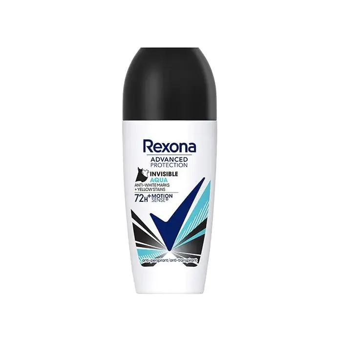 Дезодорант Invisible Aqua Desodorante antitranspirante en roll-on Rexona, 50 ml антиперспирант шариковый