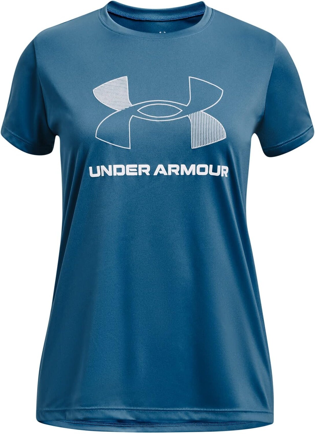 

Футболка Under Armour Kids Tech Big Logo Short Sleeve T-Shirt, цвет Cosmic Blue/White