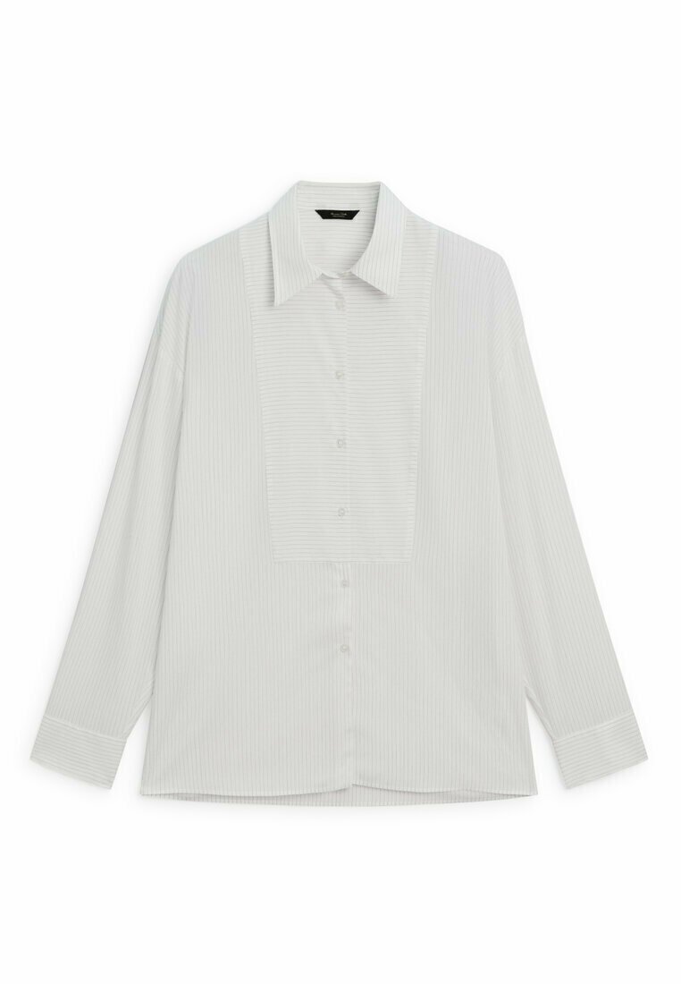 Блузка на пуговицах STRIPED Massimo Dutti, белый