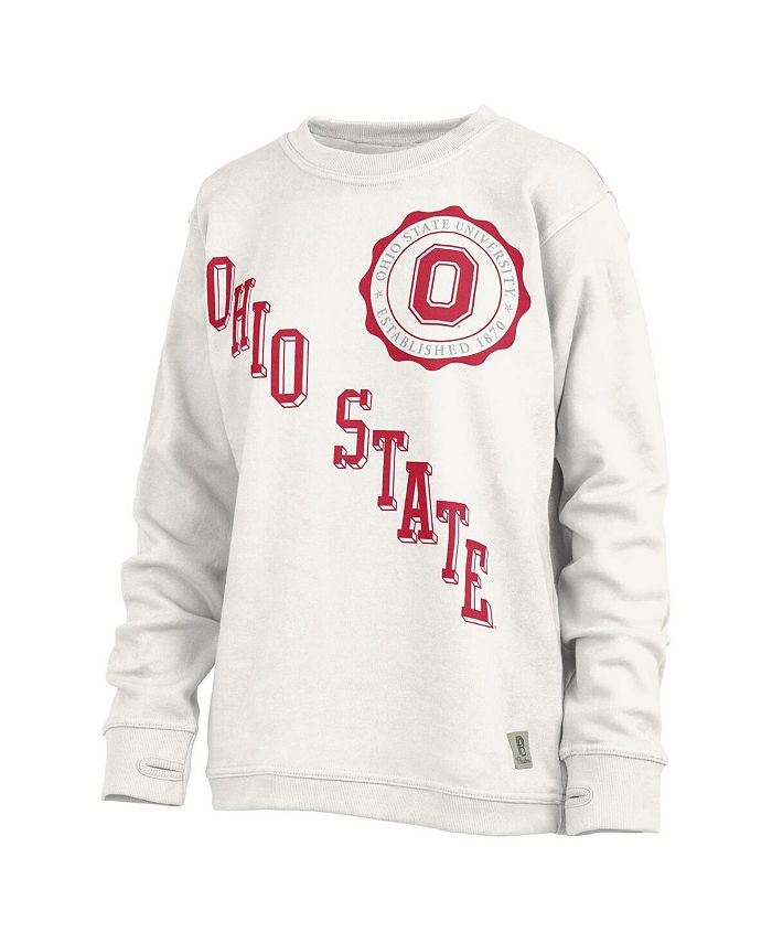 

Женский белый пуловер-свитшот Ohio State Buckeyes Shoreline Sundown Pressbox, белый