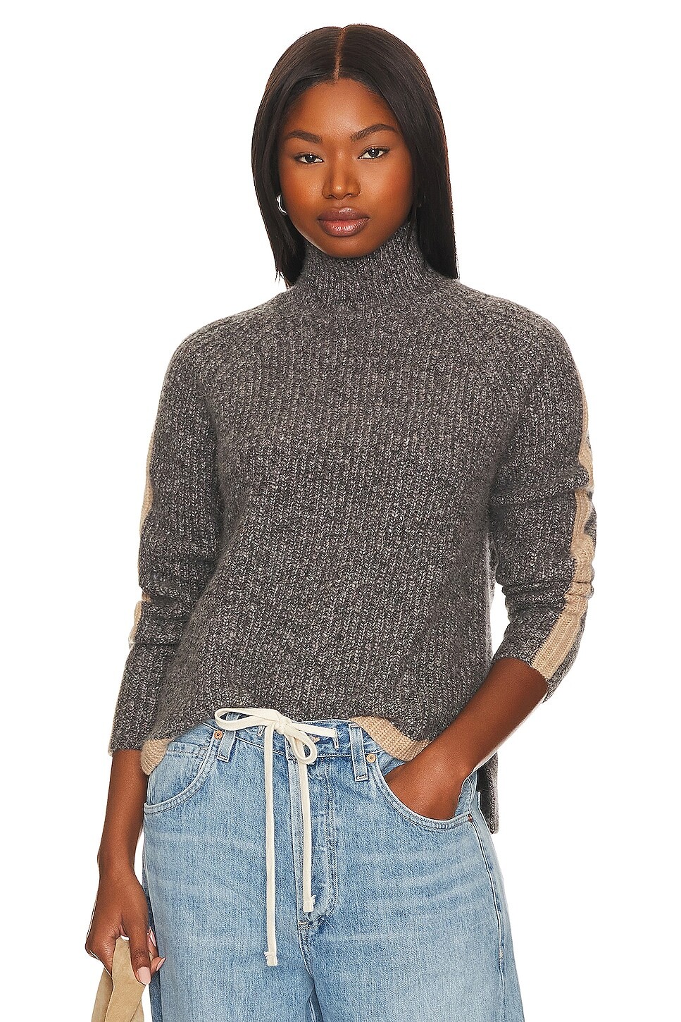 

Свитер Autumn Cashmere Tipped Mock Neck, цвет Asphalt Combo
