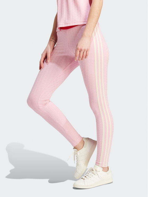 Леггинсы Adidas, розовый бермуды adidas originals средняя посадка карманы размер 27 синий