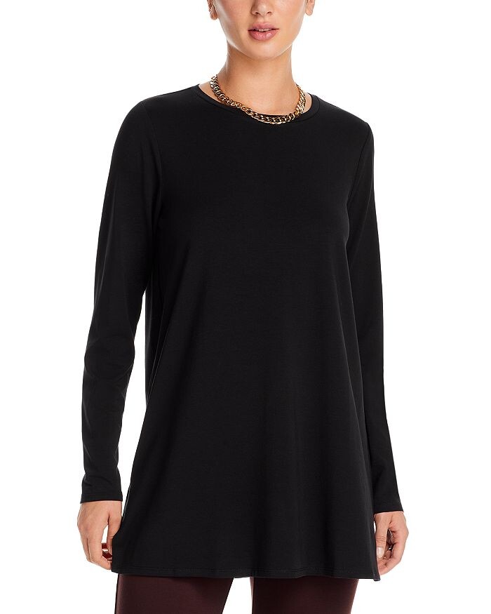 

Футболка-туника Eileen Fisher с круглым вырезом, черный