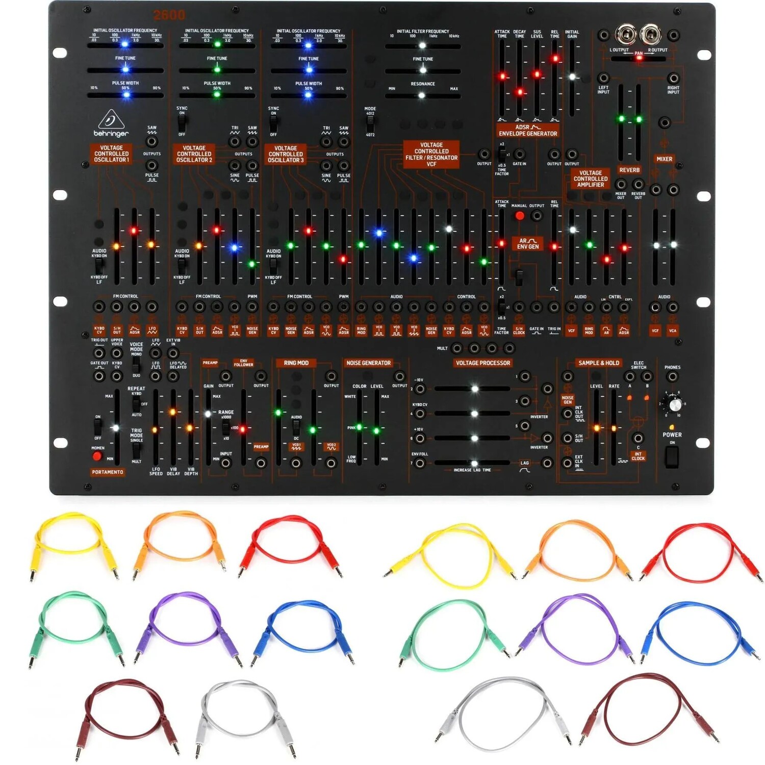 

Аналоговый полумодульный синтезатор Behringer 2600 с патч-кабелями