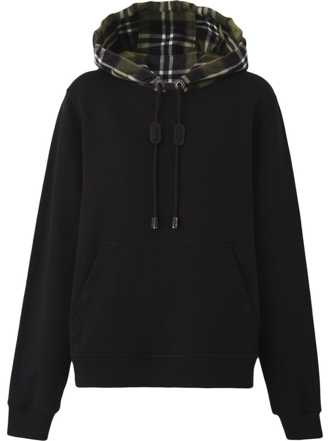 

Burberry клетчатый джемпер с капюшоном, черный