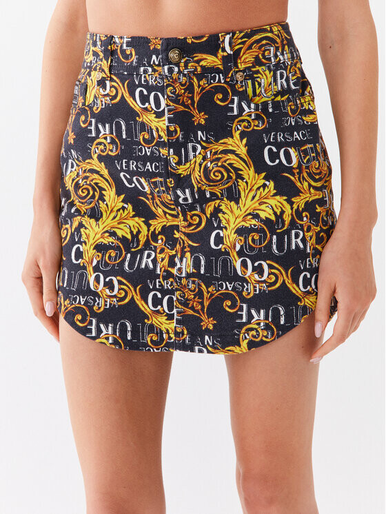

Мини-юбка приталенного кроя Versace Jeans Couture, черный
