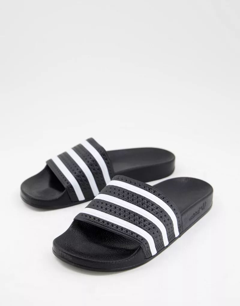 Черно-белые сандалии adidas Originals Adilette