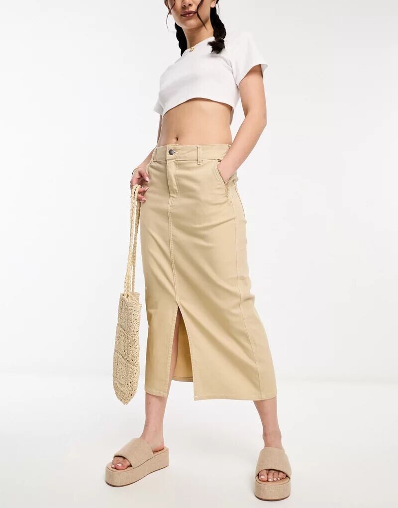 

Кремово-белая джинсовая юбка прямого кроя Vero Moda