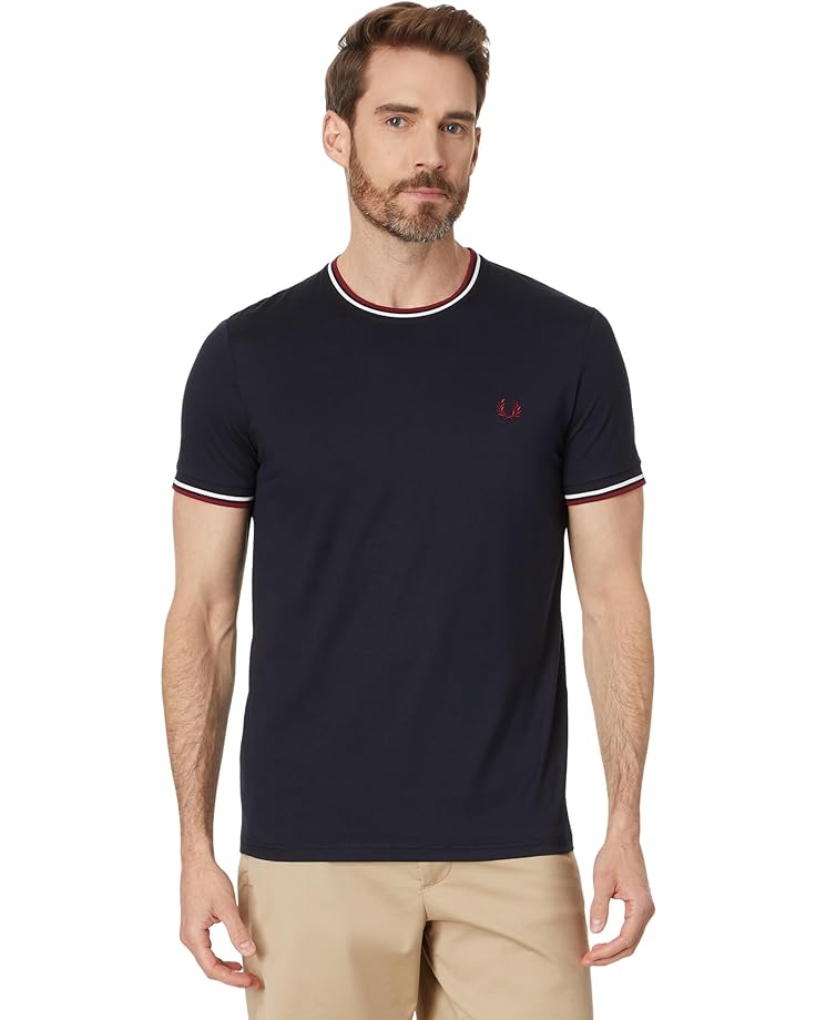 Футболка Fred Perry Twin Tipped, цвет Navy/Snow White/Burnt Red