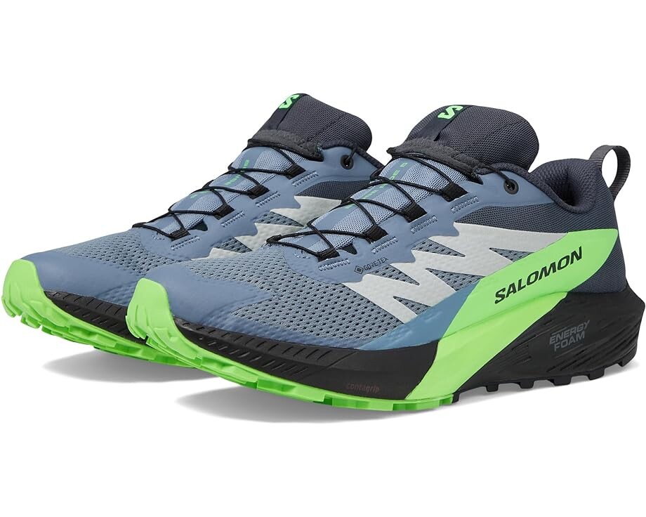 

Кроссовки Salomon Sense Ride 5 GORE-TEX, цвет Flint Stone/Black/Green Gecko