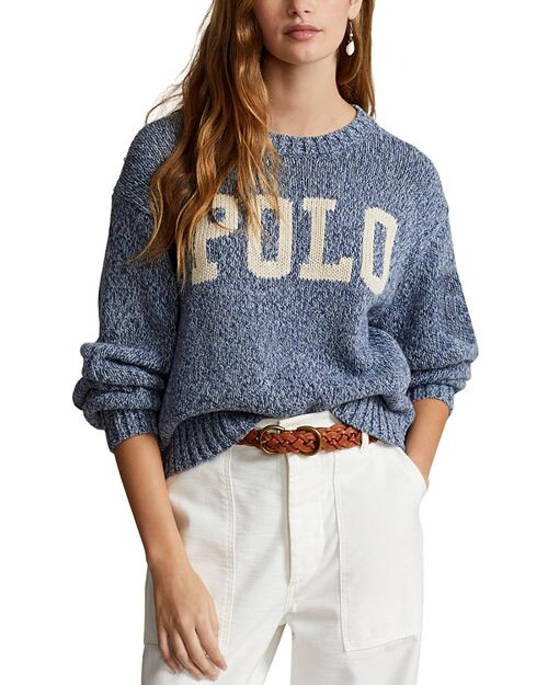 

Свитер с круглым вырезом и логотипом Ralph Lauren, цвет Blue