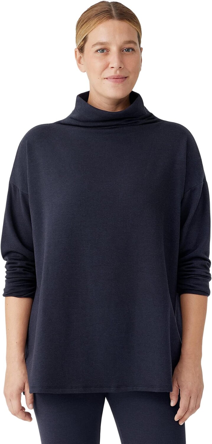 

Туника с высоким воротником-воронкой Eileen Fisher, цвет Nocturne