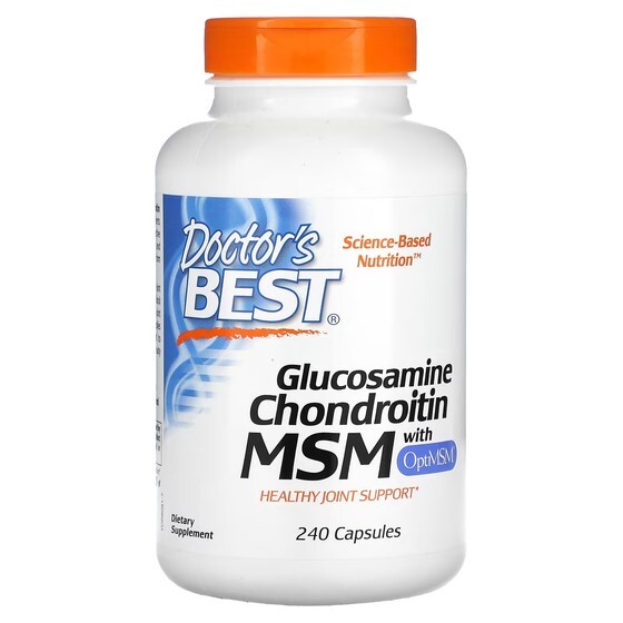 

Пищевая добавка Doctor's Best Глюкозамин хондроитин МСМ с OptiMSM, 240 капсул