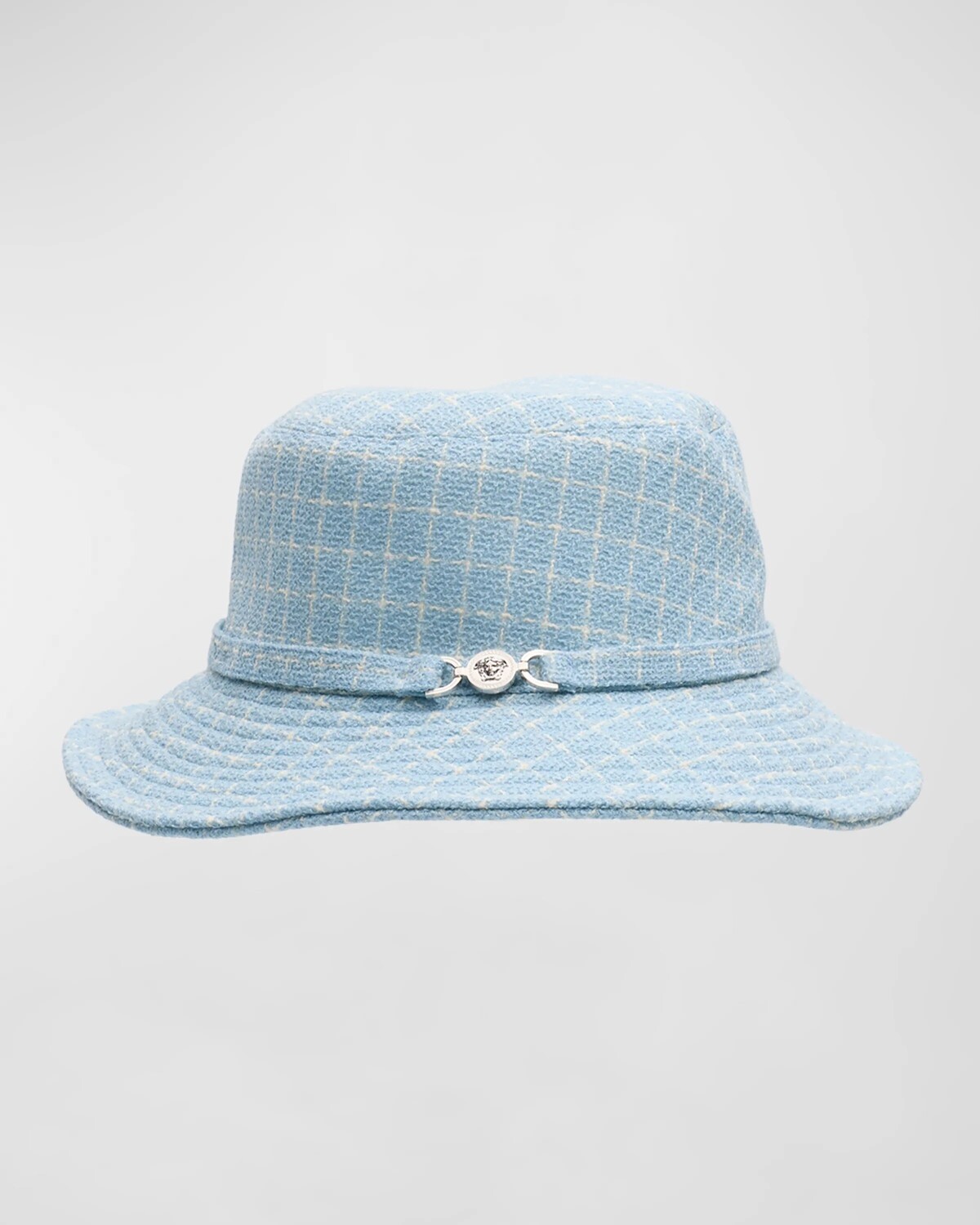 

Твидовая шляпа-ведро Versace, цвет Pastel Blue White