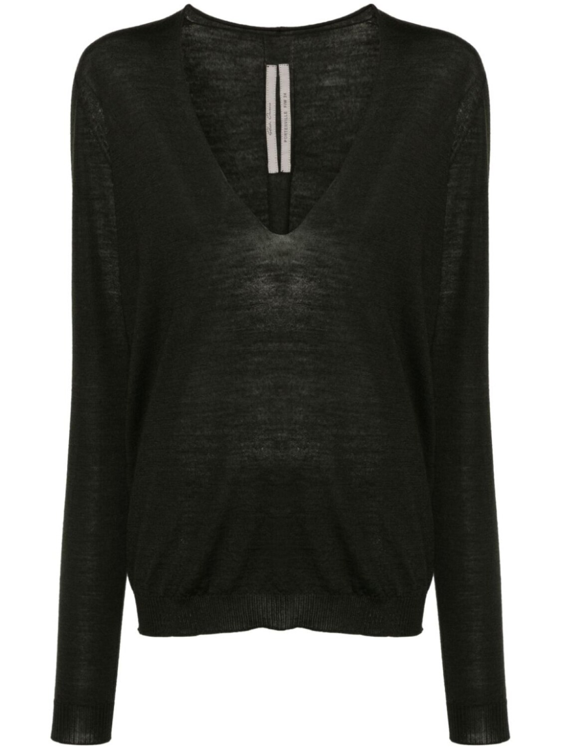 

Rick Owens топ Pull с V-образным вырезом из вирджинской шерсти, зеленый