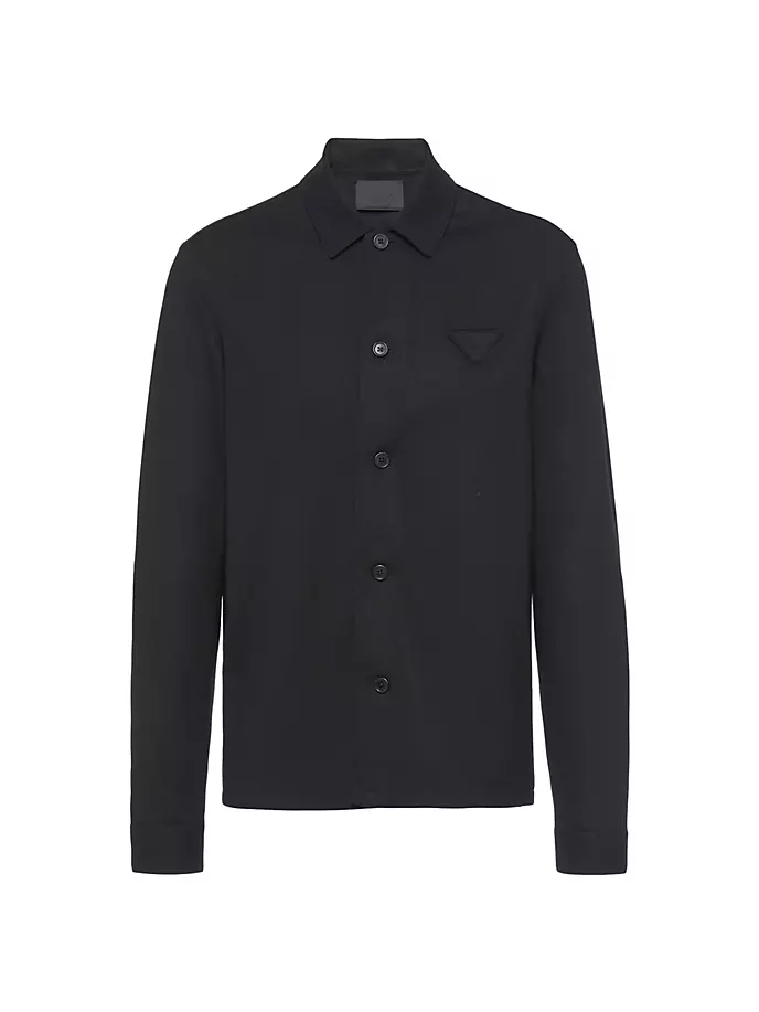 

Рубашка из смесовой шерсти Prada, черный