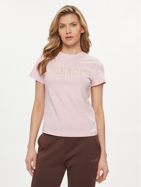 

Футболка стандартного кроя Guess, розовый