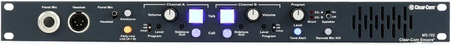 

Clear-Com MS-702 1RU 2-канальная основная станция