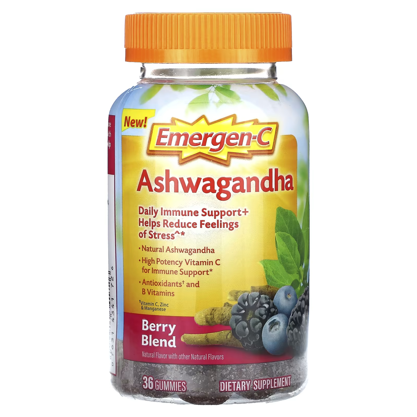 Смесь ягод ашваганды Emergen-C, 36 жевательных конфет пищевая добавка emergen c с бузиной 36 жевательных конфет