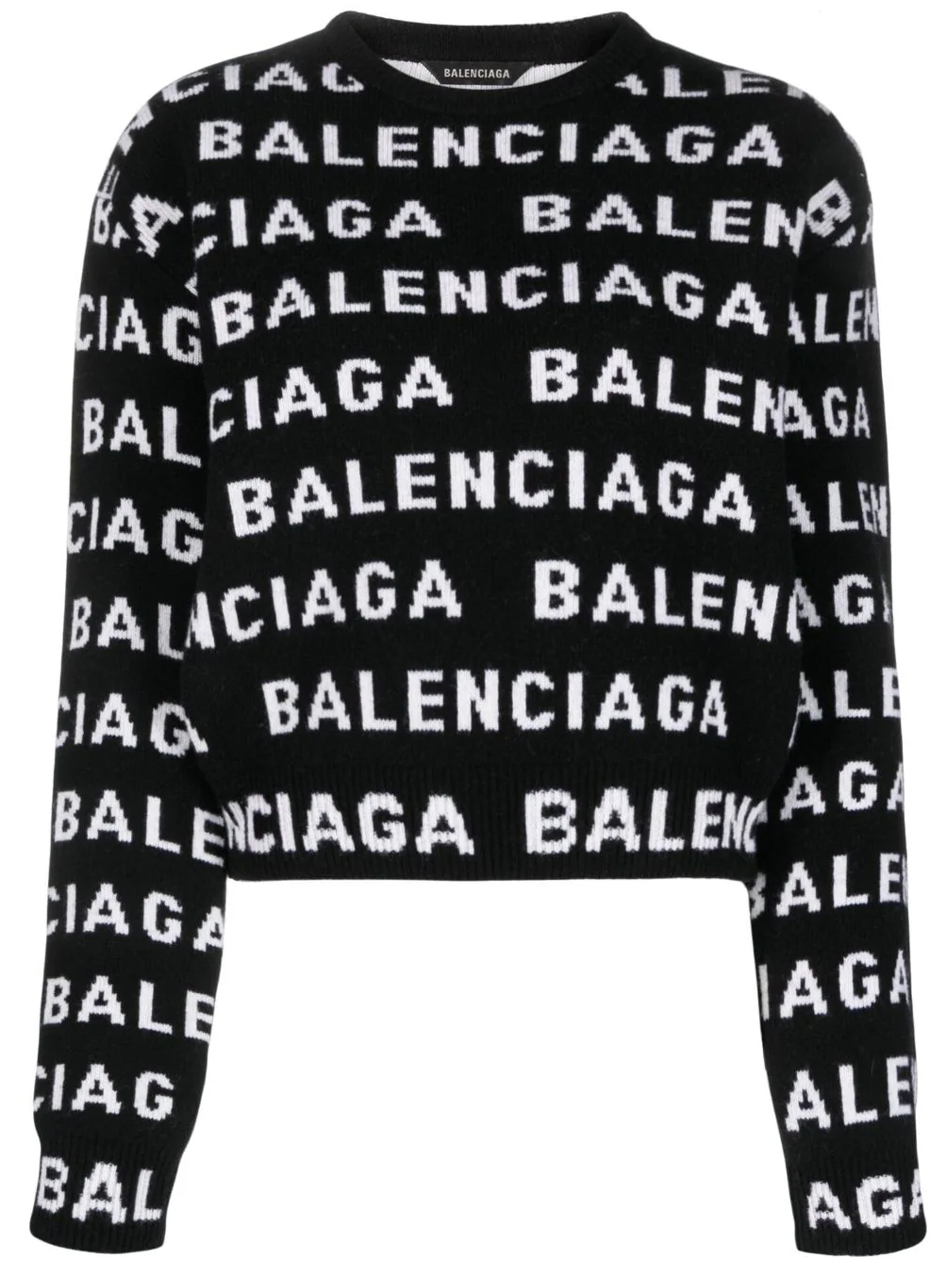 Свитер Balenciaga Allover Logo, черный