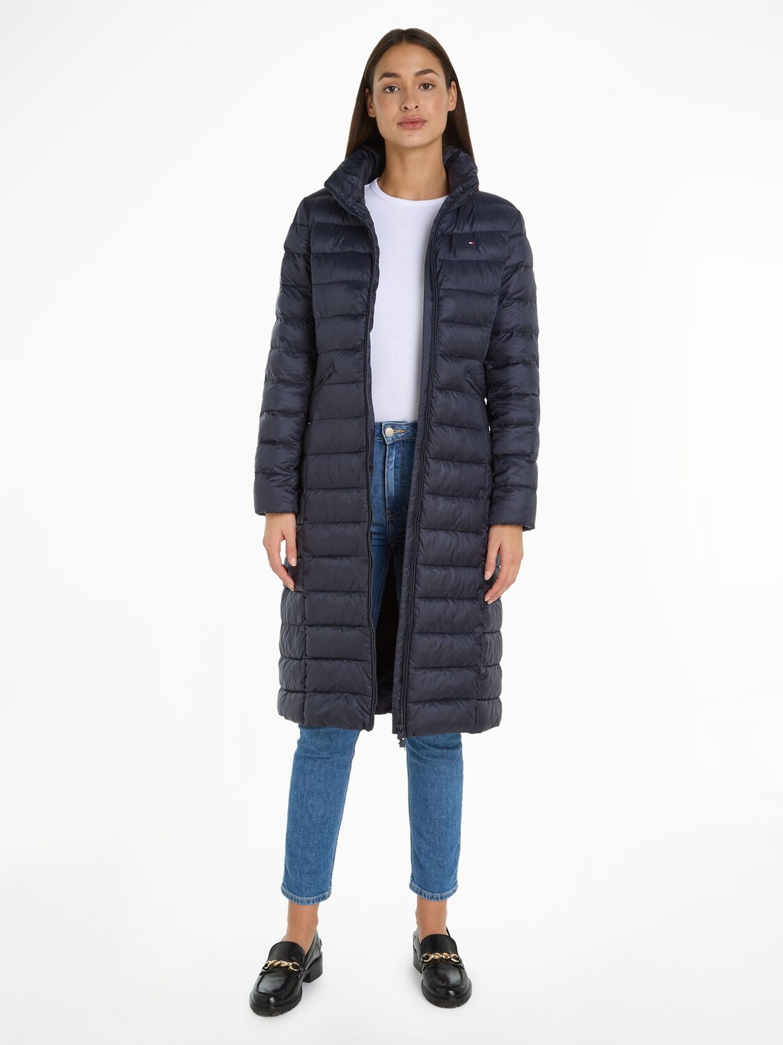 

Утепленное пальто с полосками Global Tommy Hilfiger, пустынное небо