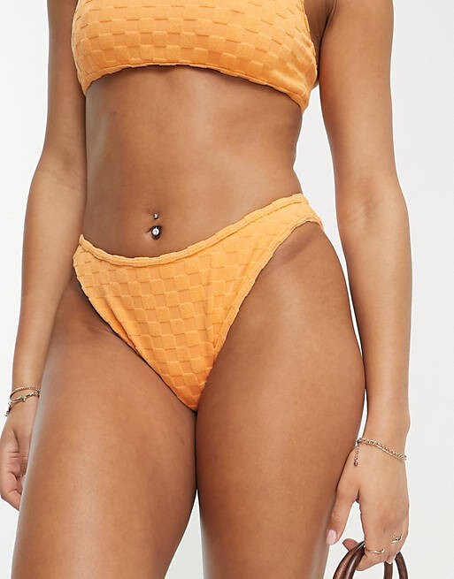 

Оранжевые махровые плавки бикини PacSun positano