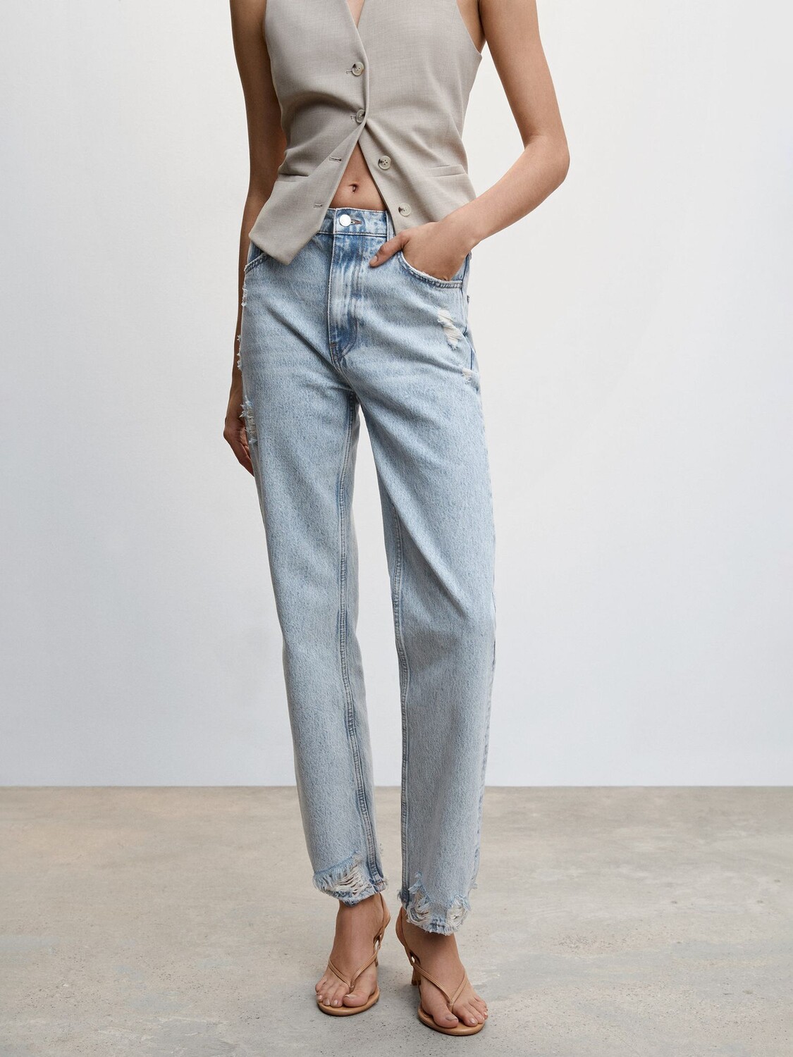 

Прямые джинсы Mango Brooklyn, синие
