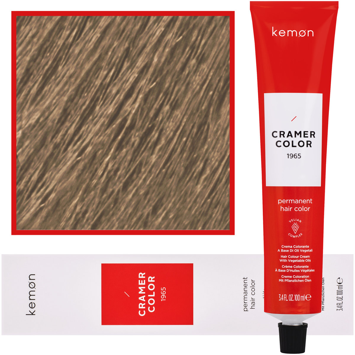 

Kemon, Cramer Color, Кремовая краска для волос с растительными маслами 8.08 Light Nordic Natural Blonde, 100 мл