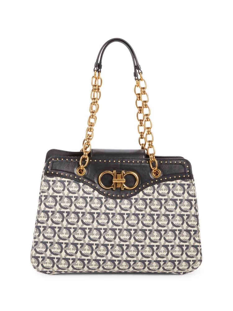 

сумка-тоут Gancini с заклепками Ferragamo, цвет Black Multi