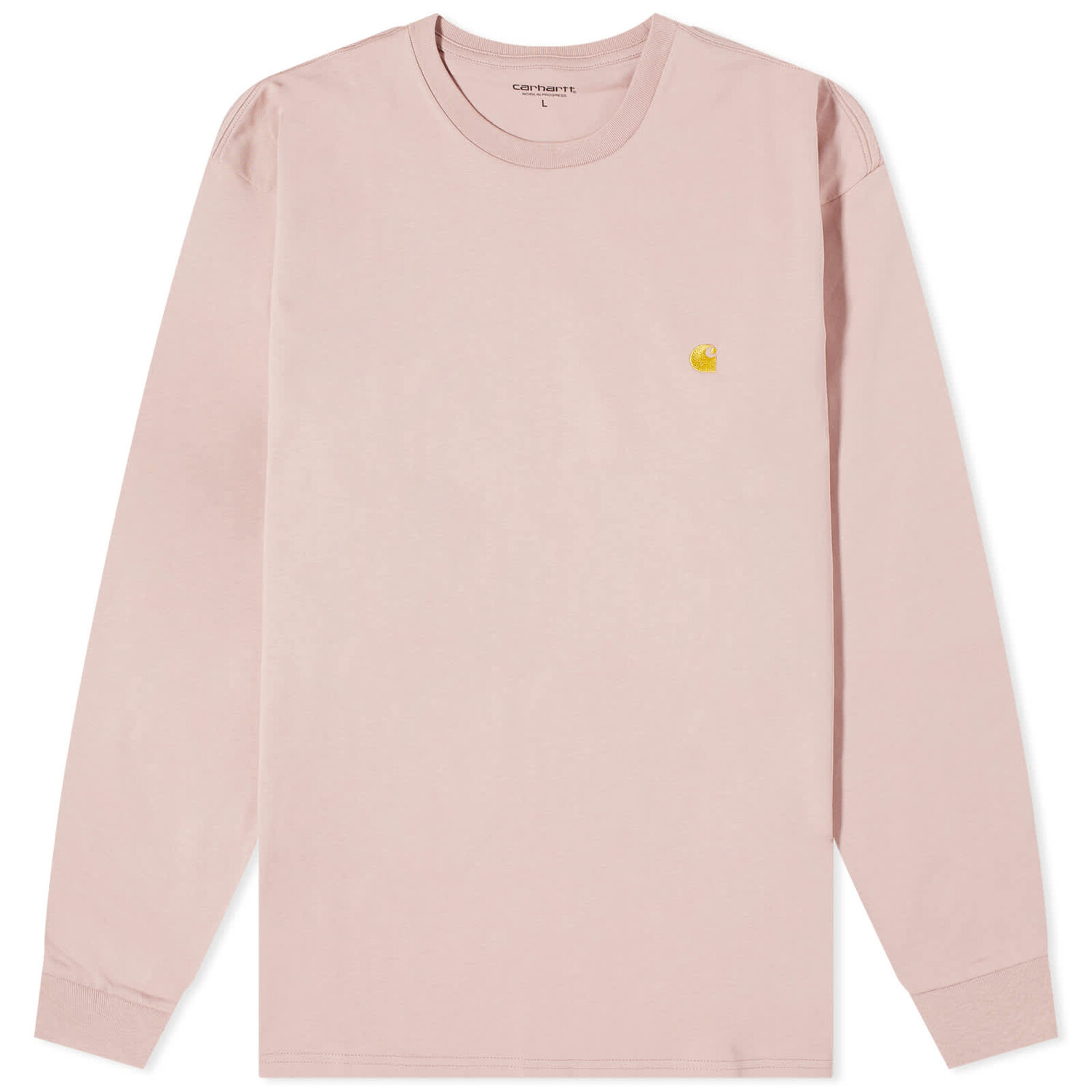 цена Футболка Carhartt Wip Long Sleeve Chase, цвет Glassy Pink & Gold