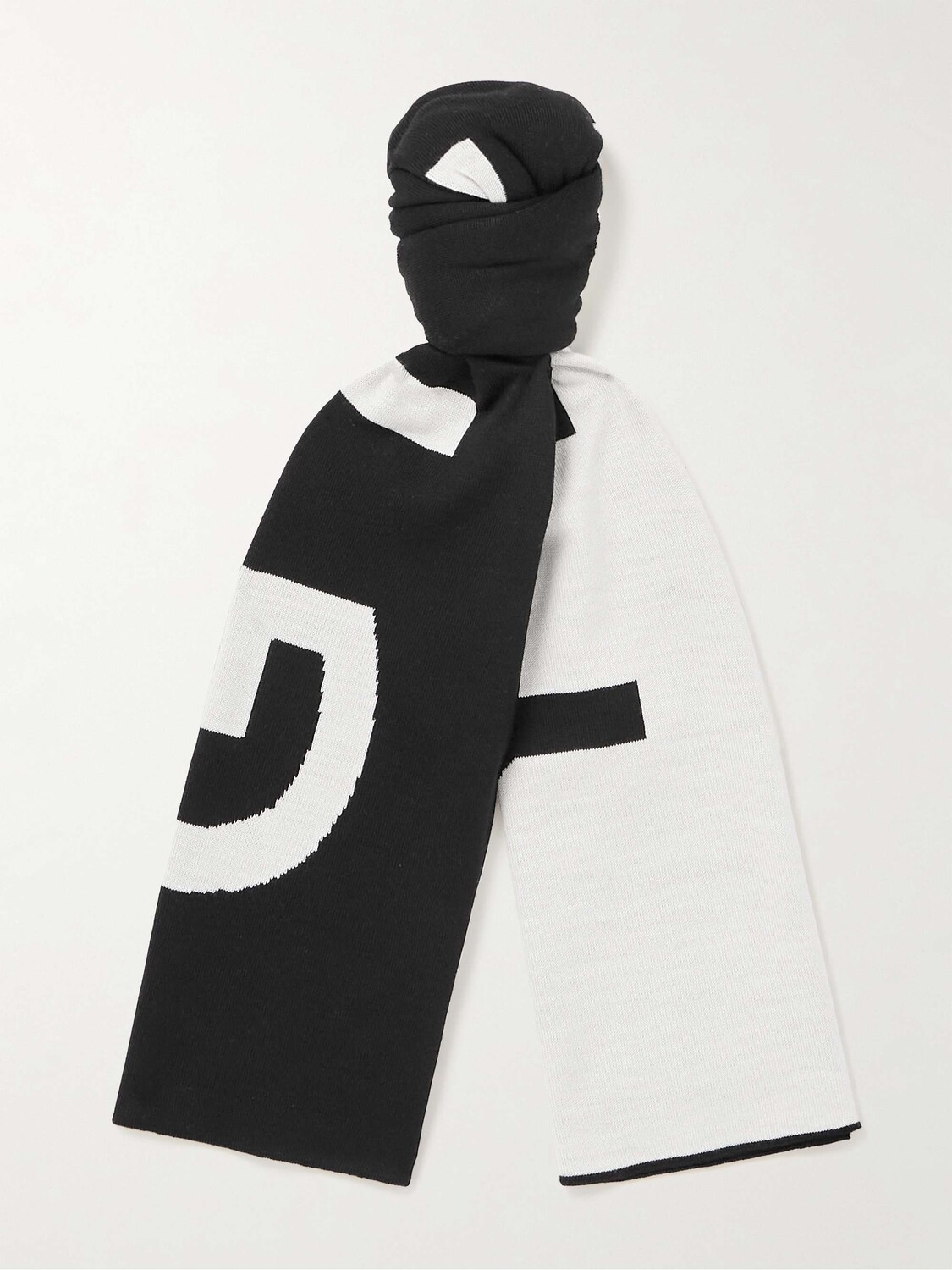 

Шерстяной жаккардовый шарф с логотипом Muffler GIVENCHY, черный