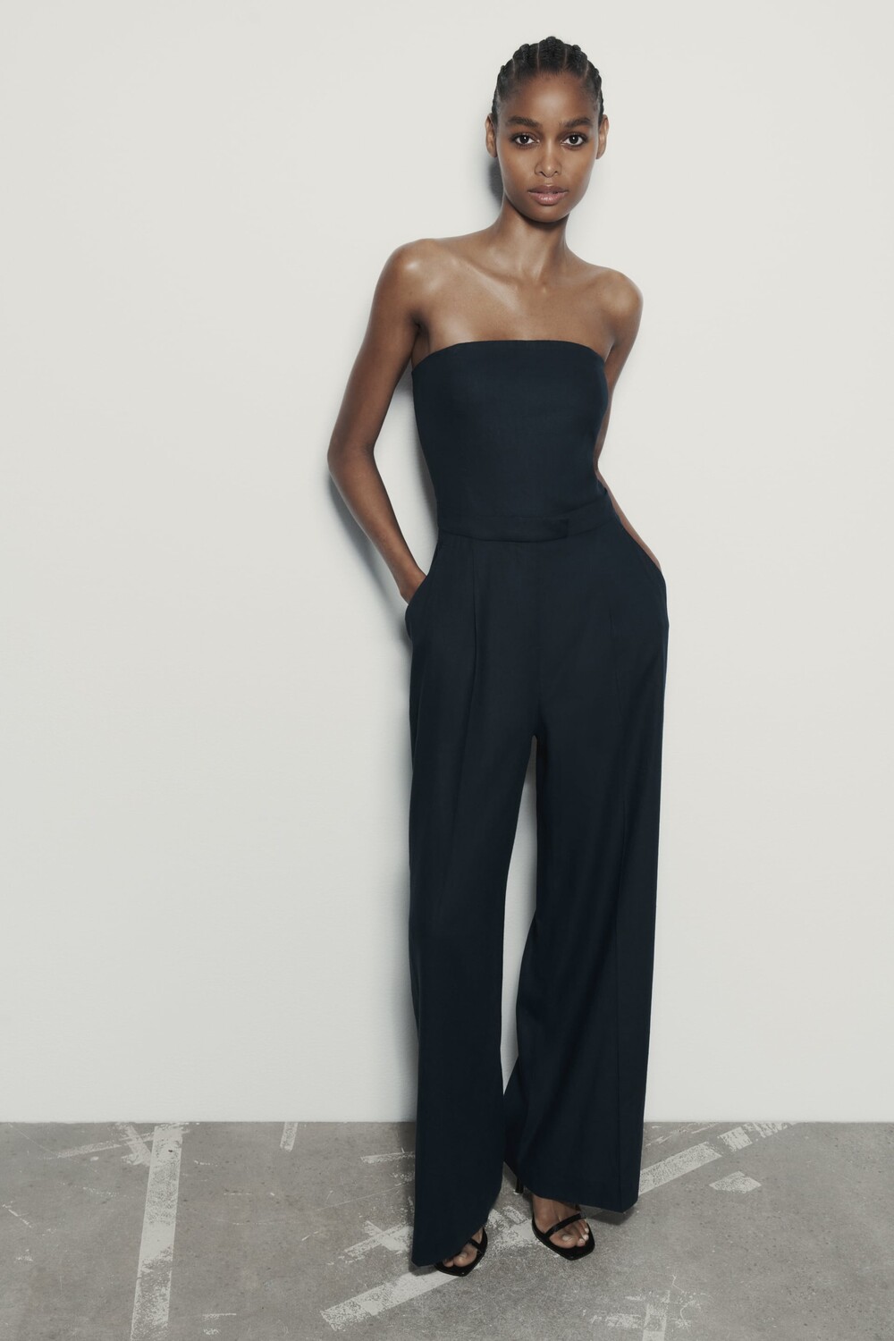 

Джемпер из льна без бременок Zara, темно-синий
