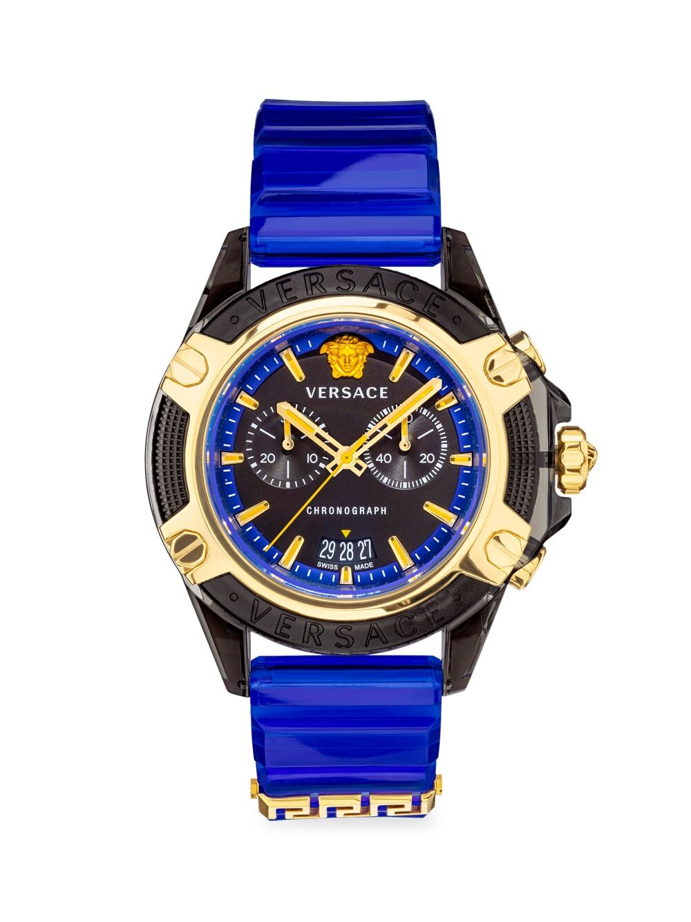 

Icon Active Часы с хронографом на силиконовом ремешке Versace, черный