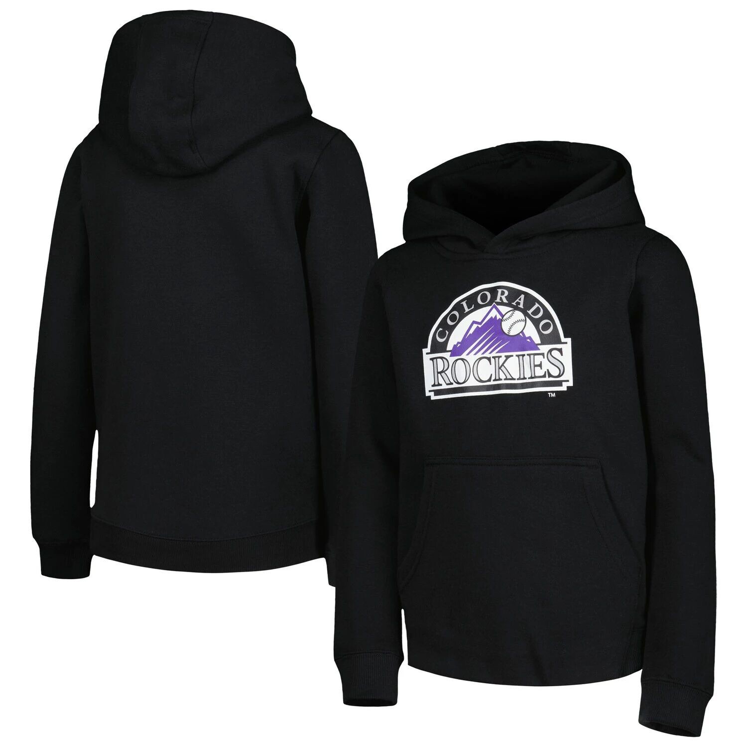 

Пуловер с капюшоном и логотипом Youth Black Colorado Rockies Team Primary Outerstuff