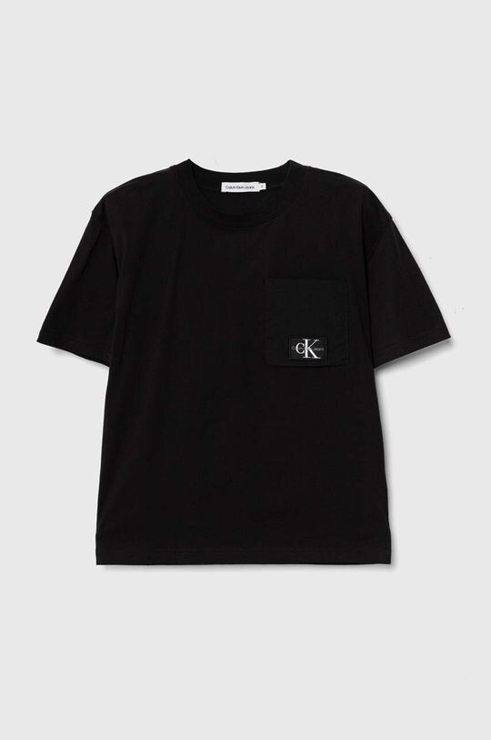 

Хлопковая футболка для детей Calvin Klein Jeans, черный