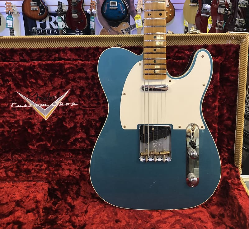 Электрогитара Fender Custom Shop Limited Edition '50s Twisted Telecaster Custom Journeyman Relic Electric Guitar Aged Ocean Turquoise gotoh bs tc1 relic allparts tb 5131 aged relic chrome vintage telecaster bridge in tune saddles gotoh allparts bs tc1 relic tb 5131