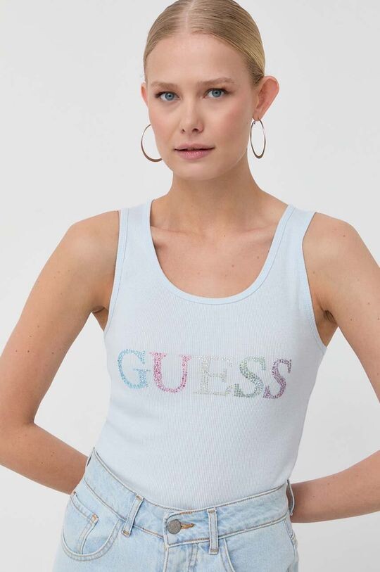 

Хлопковый топ Guess, синий