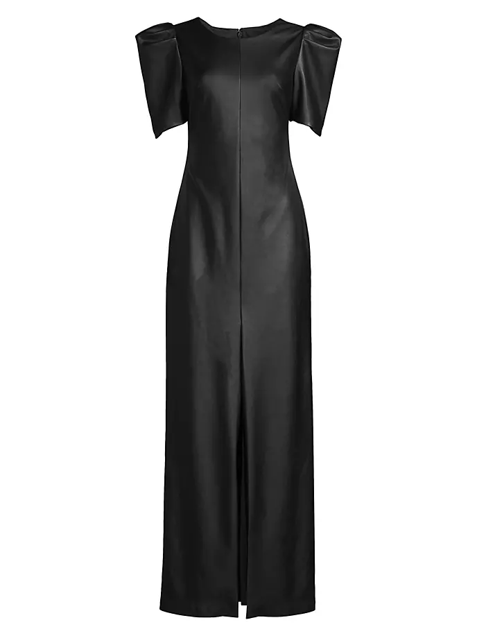 Платье из искусственной кожи с объемными рукавами One33 Social, черный