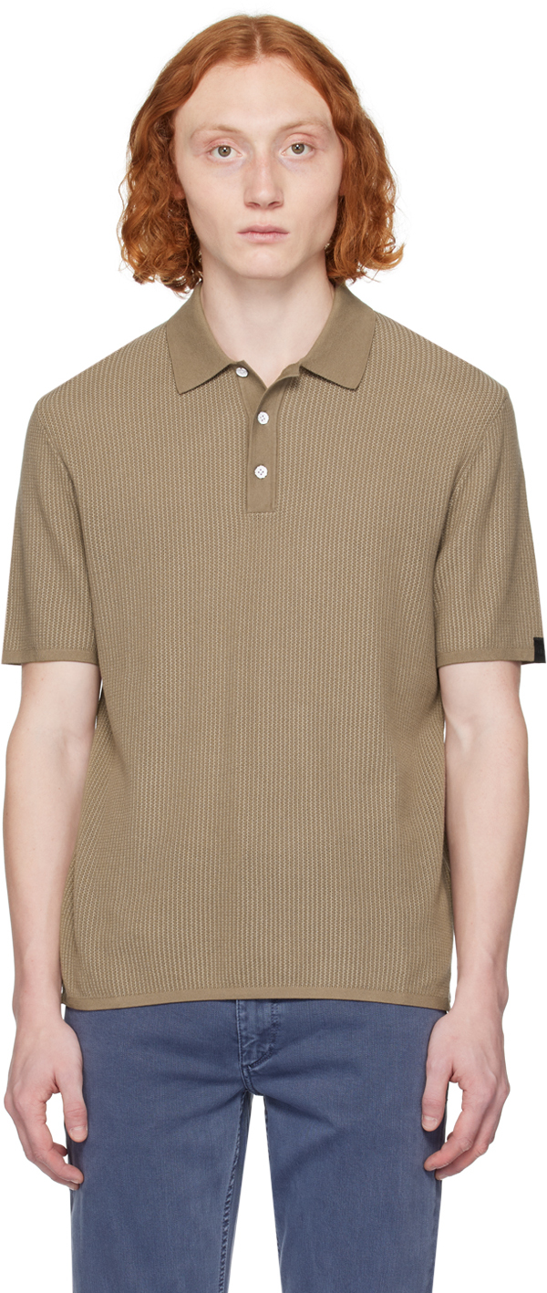 Серо-коричневая футболка-поло Harvey Rag & Bone