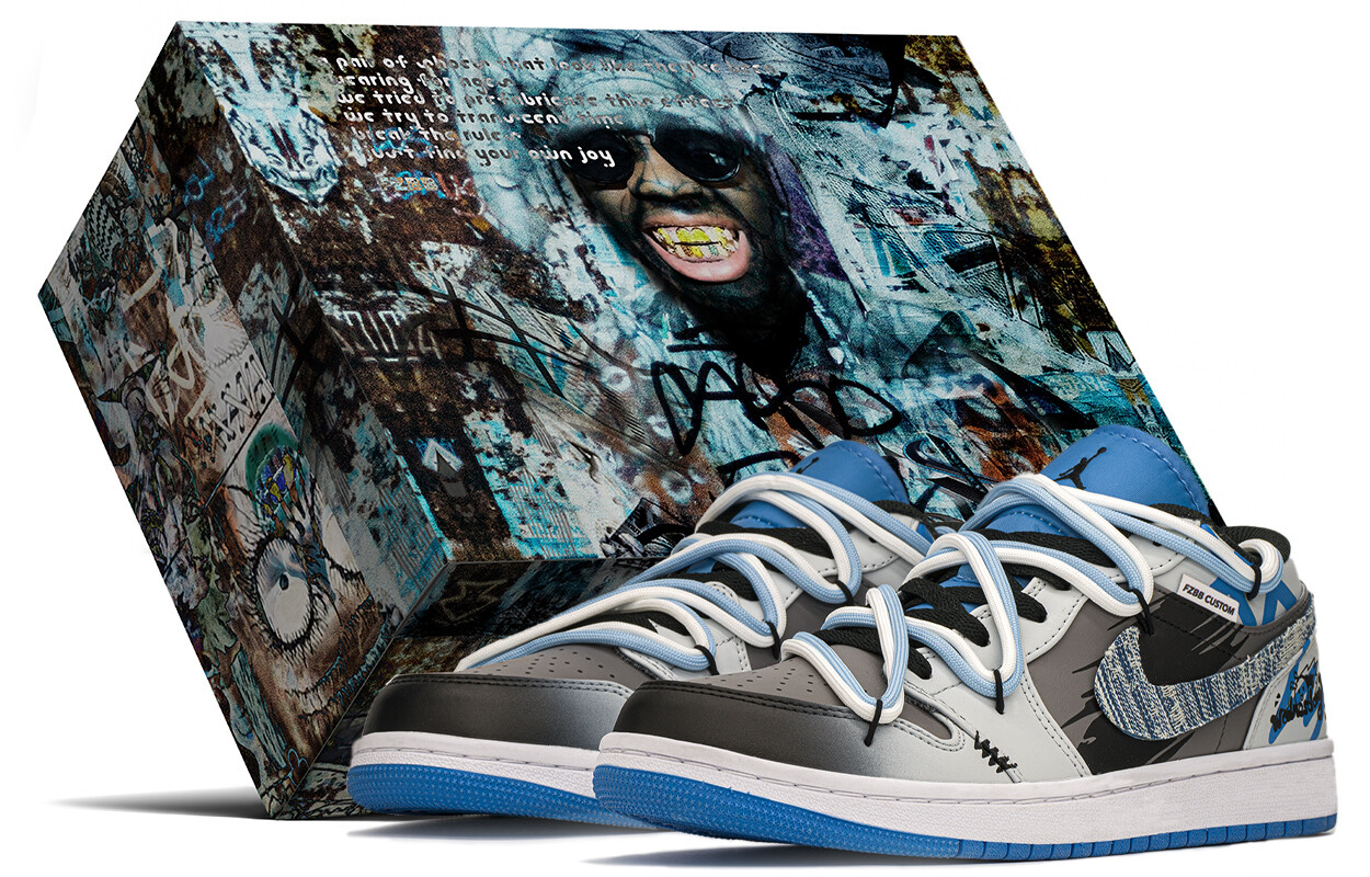

Баскетбольные кроссовки Air 1 Vintage Men Low-Top Black/Blue Jordan