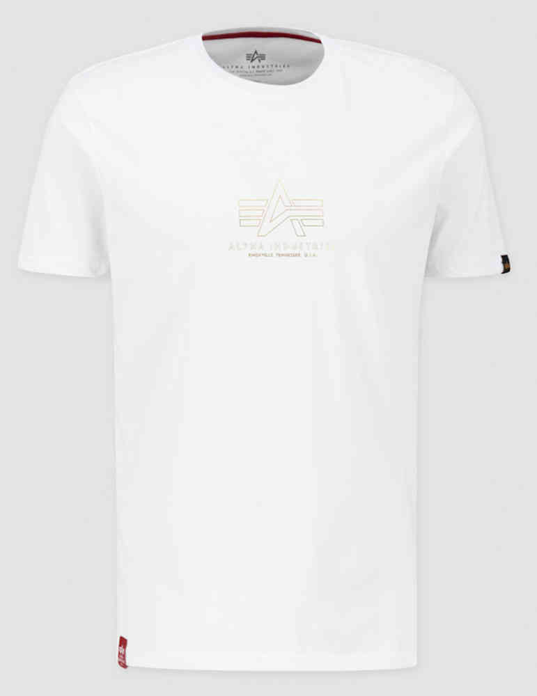 Базовая футболка с принтом фольги T ML Alpha Industries, белый базовая резиновая футболка alpha industries зеленый