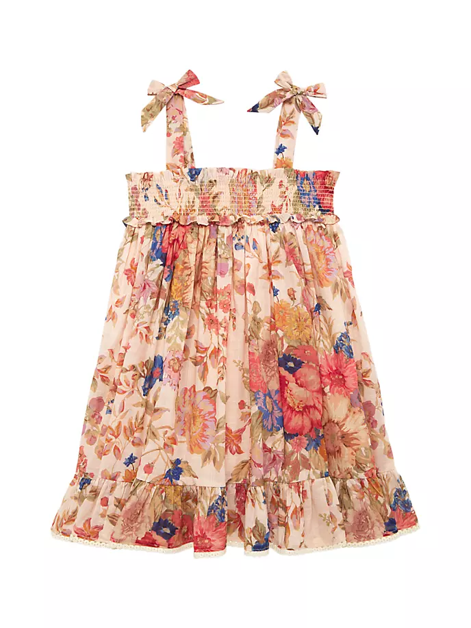 Платье August с гофрированной отделкой для маленьких девочек и девочек Zimmermann Kids, цвет cream floral