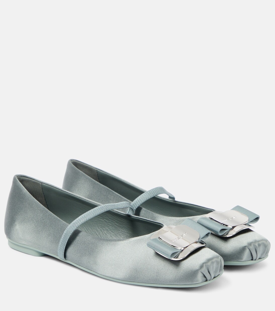 

Атласные балетки zina t Ferragamo, зеленый
