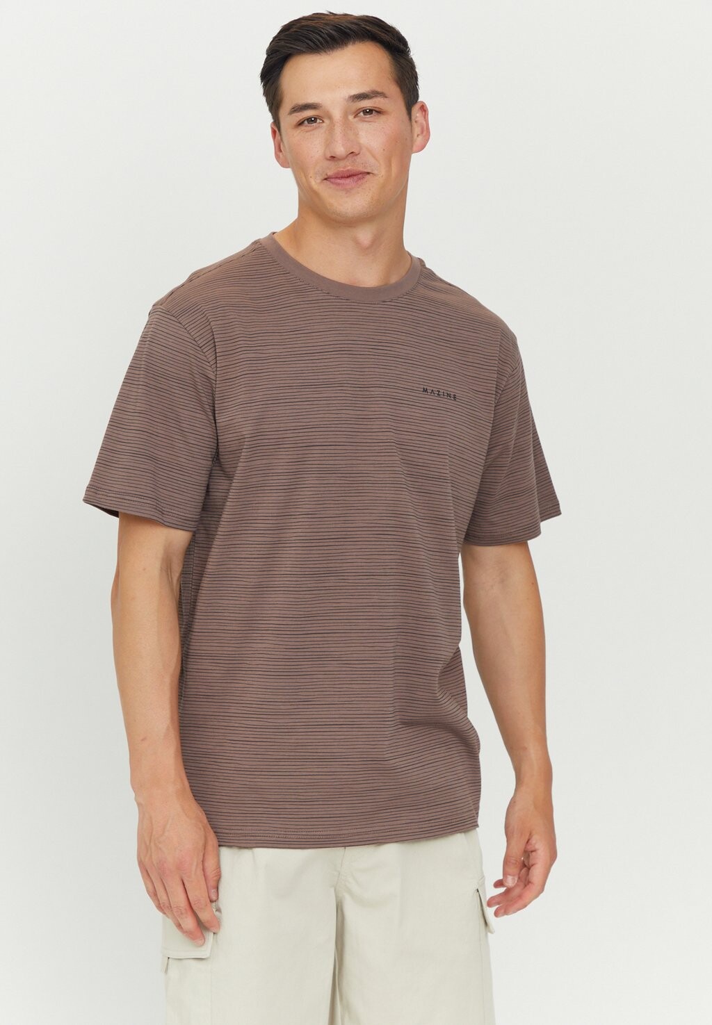

Футболка с принтом KEITH STRIPED Mazine, цвет deep taupe black