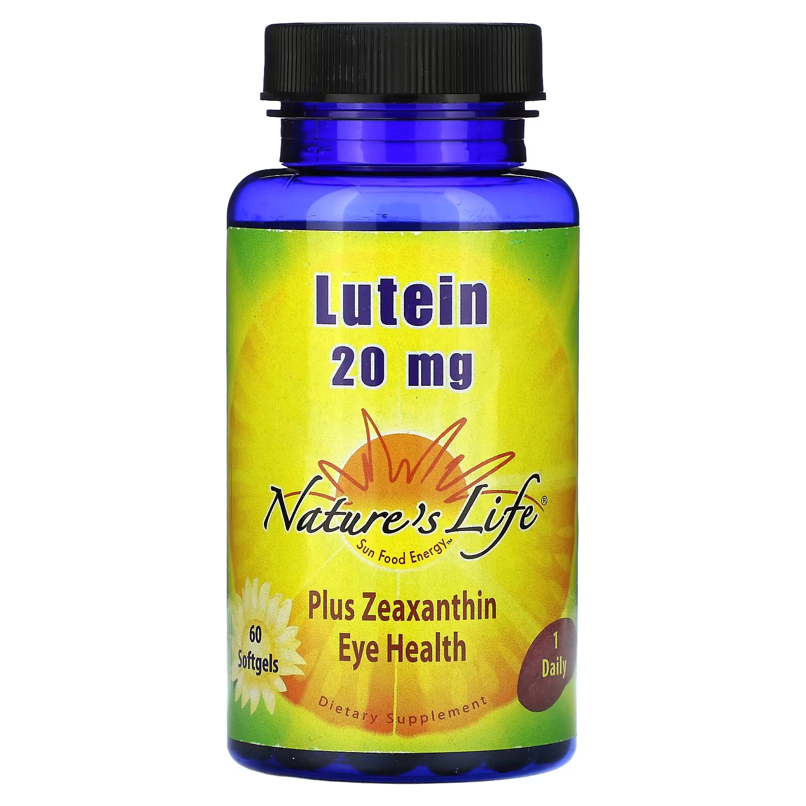 Лютеин Nature's Life 20 мг, 60 мягких таблеток swanson лютеин высокая эффективность 20 мг 60 мягких таблеток