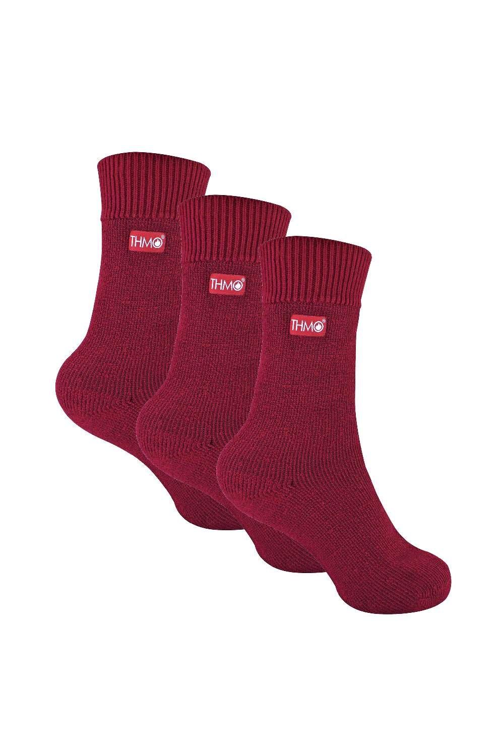 3 пары теплых флисовых носков с мягким верхом и внутренней поверхностью THMO, розовый детские носки новый год размер 34 35 набор из трех пар