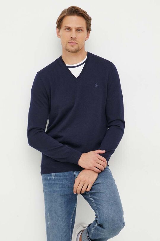 

Шерстяной свитер Polo Ralph Lauren, темно-синий