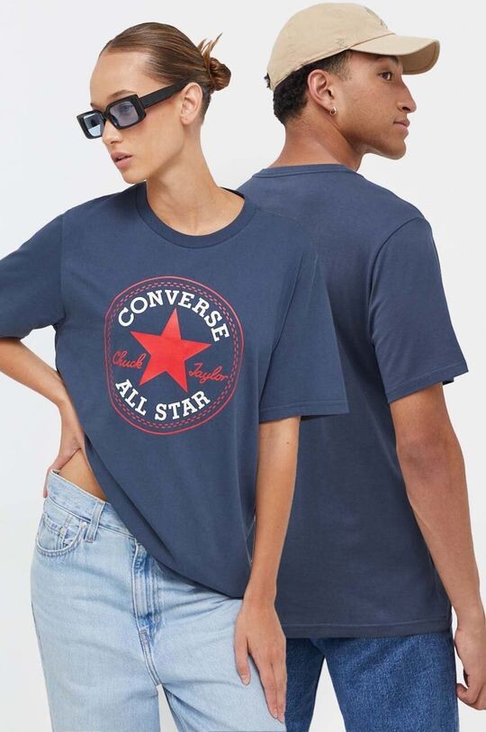 

Хлопковая футболка Converse, темно-синий